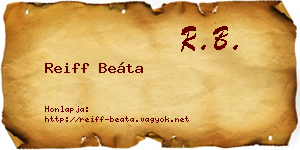 Reiff Beáta névjegykártya